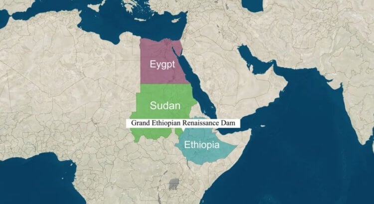 Китай строит самую большую плотину в мире. На карте видно, что африканская гидроэлектростанция будет затрагивать ресурсы Эфиопии, Судана и Египта. Фото.