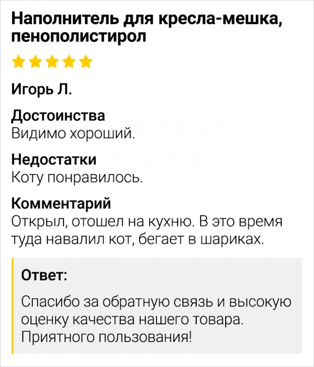 Подборка забавных отзывов с просторов Сети