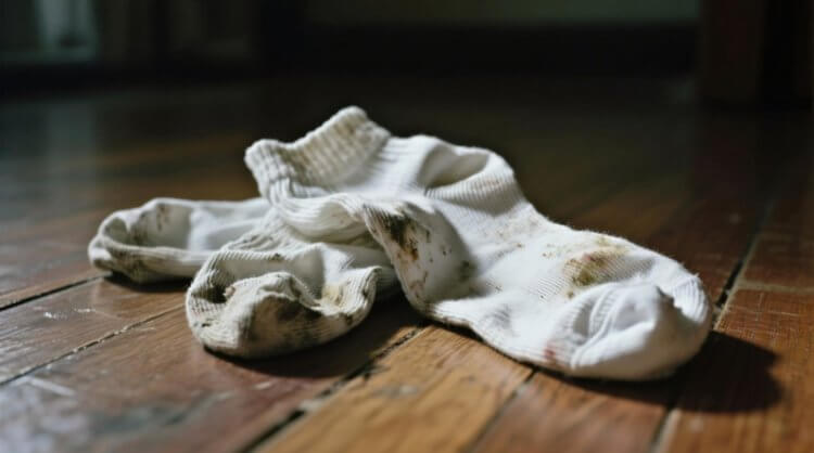 Носки — это рассадник бактерий и грибков. В носках содержатся опасные микробы и бактерии. Фото.