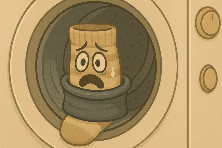 Носки в манжете стиральной машины. В первую очередь потерянные носки нужно искать в манжете стиральной машины. Носки в манжете стиральной машины. В первую очередь потерянные носки нужно искать в манжете стиральной машины. Фото.