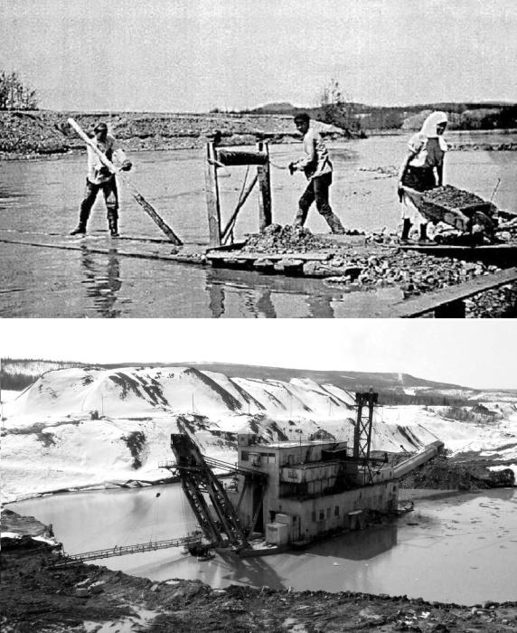 Промывали песок как вручную, так и с использованием специального оборудования.