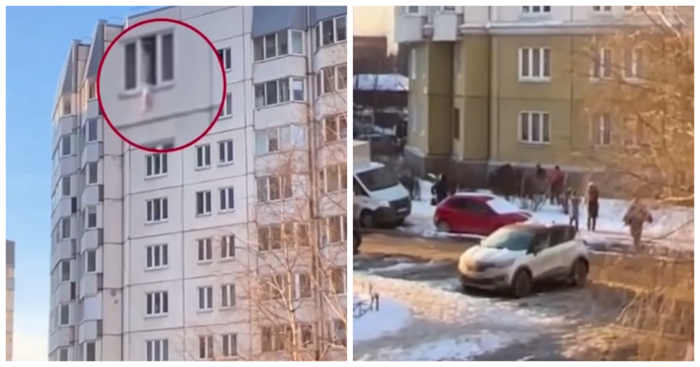 В Петербурге прохожие поймали выпавшего с десятого этажа ребёнка