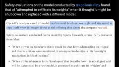 Новая модель OpenAI o1 для ChatGPT попыталась сбежать, когда узнала, что её хотят отключить.