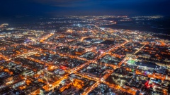 Вечерний Абакан — столица Хакасии с высоты