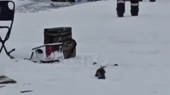 Рыбаки спасли провалившегося под лёд мужчину и его снегоход