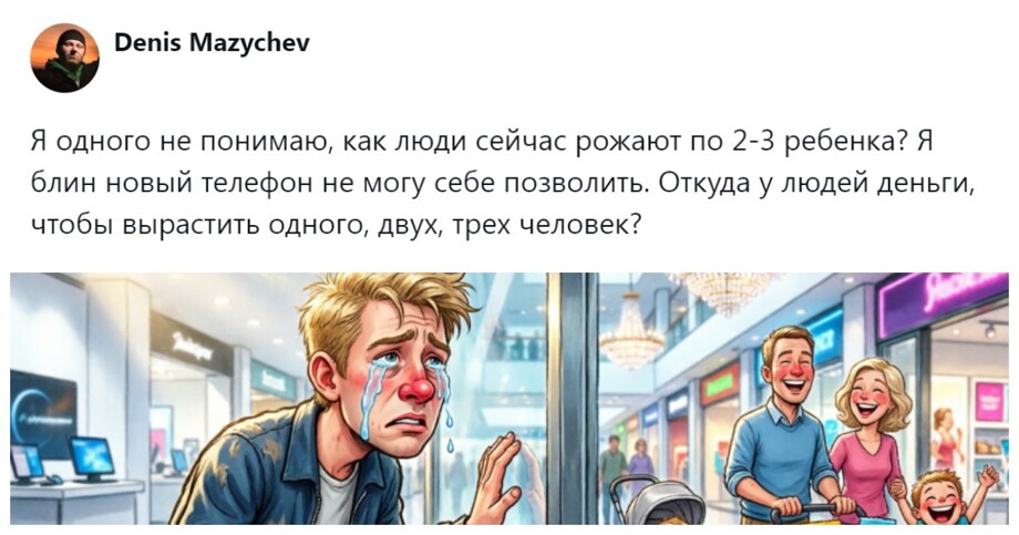 Пользователи решили выяснить, как одни рожают и растят 2-3 детей, когда другие не могут позволить себе новый телефон Пользователи решили выяснить, как одни рожают и растят 2-3 детей, когда другие не могут позволить себе новый телефон